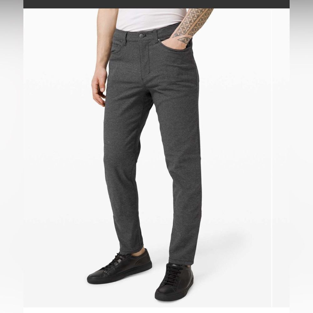 Lululemon ABC Pant Slim Tech Canvas Heathered Black Men’s 30 X 32